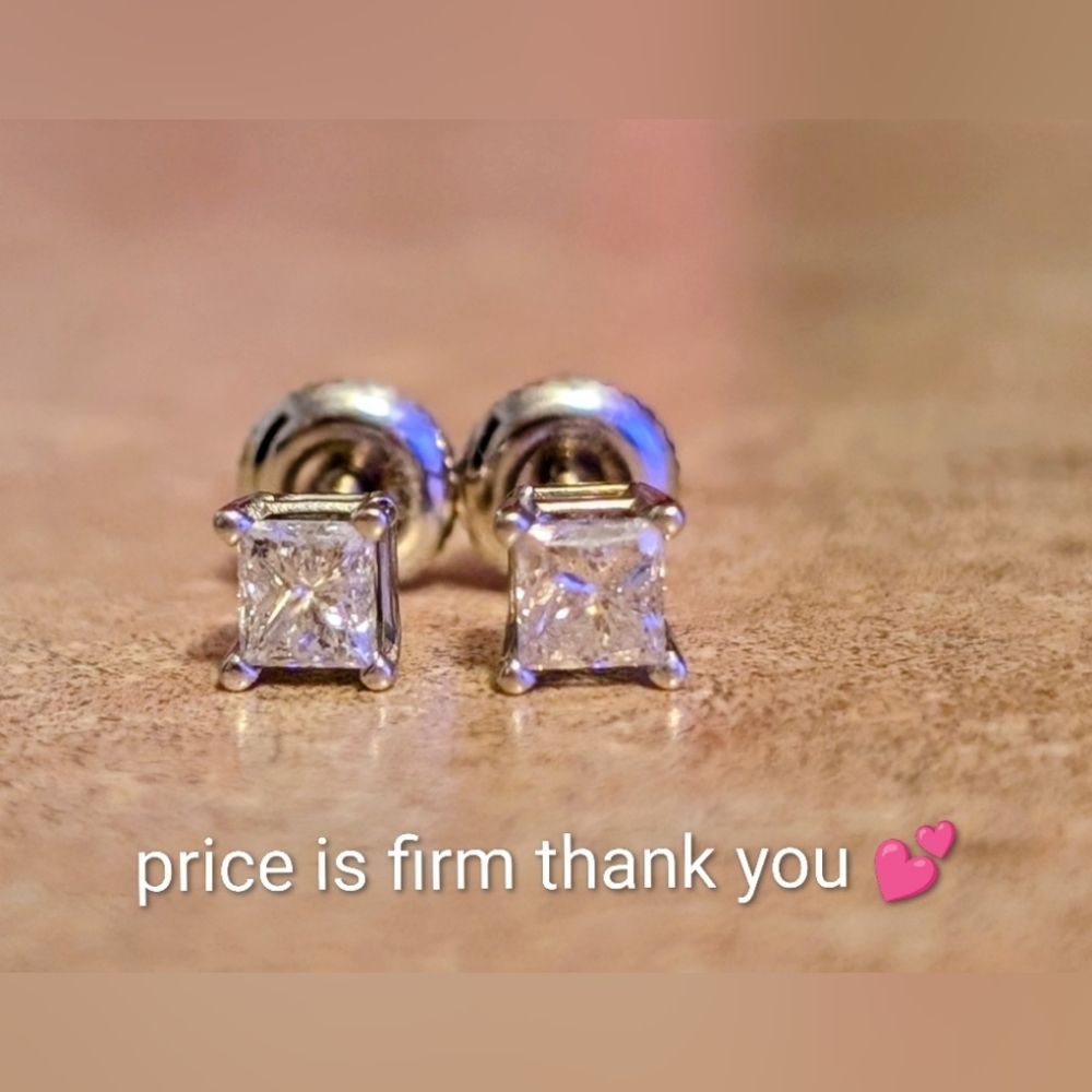 14K WG. Diam.Earrings - Will Sell As Set Or Individually. Price Firm!